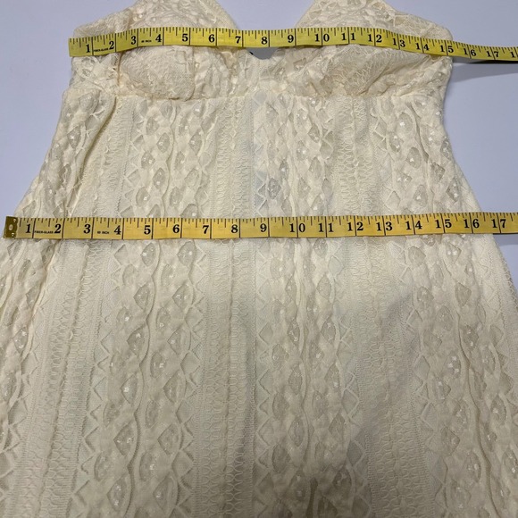 HeartSoul Women Lace Babydoll Maxi Dress Size L Tiered Ivory Summer Event NWT - Picture 6 of 8